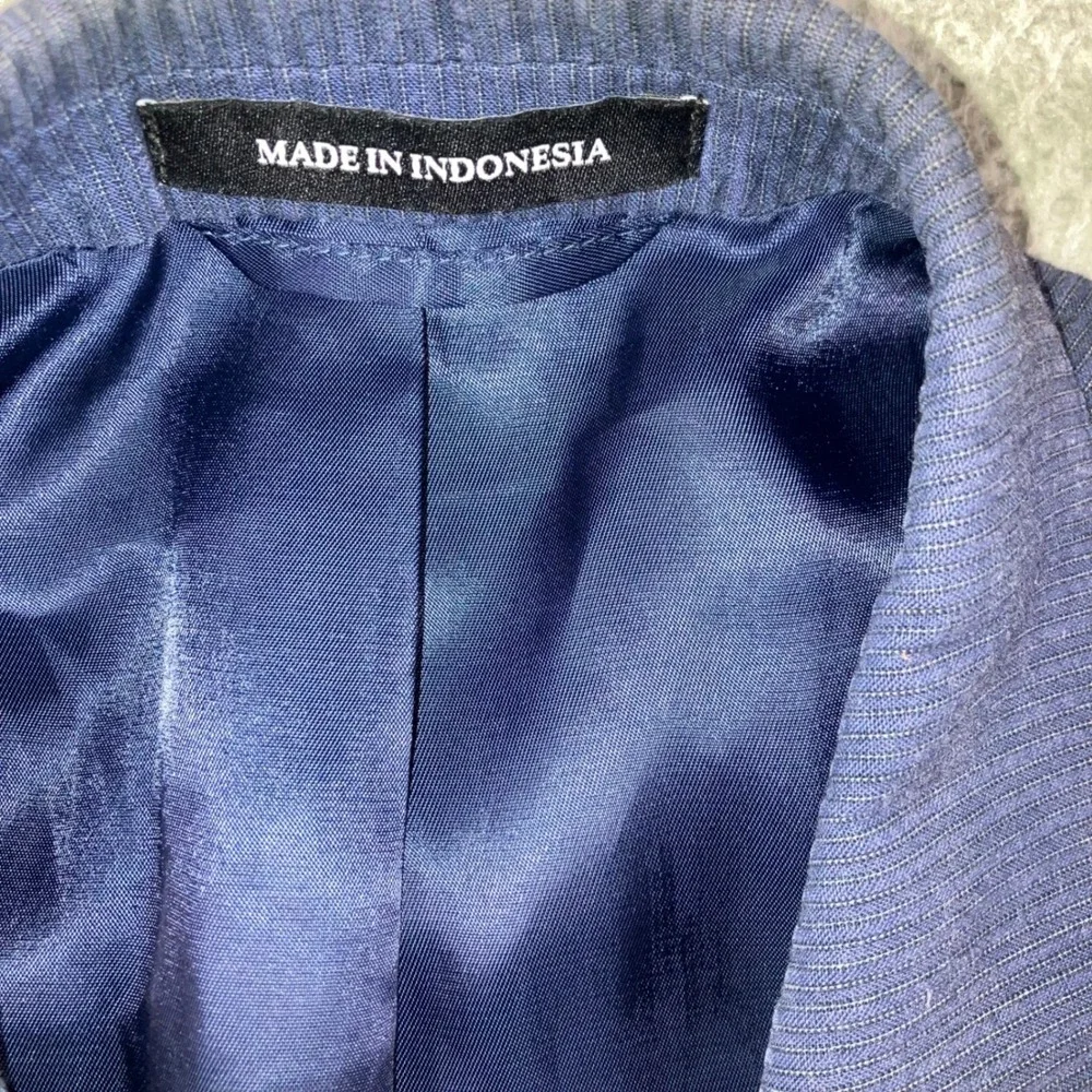 Ralph‎ Lauren Black Label Blazer Sport Coat Men 44 Slim Blue Textured 2 Button